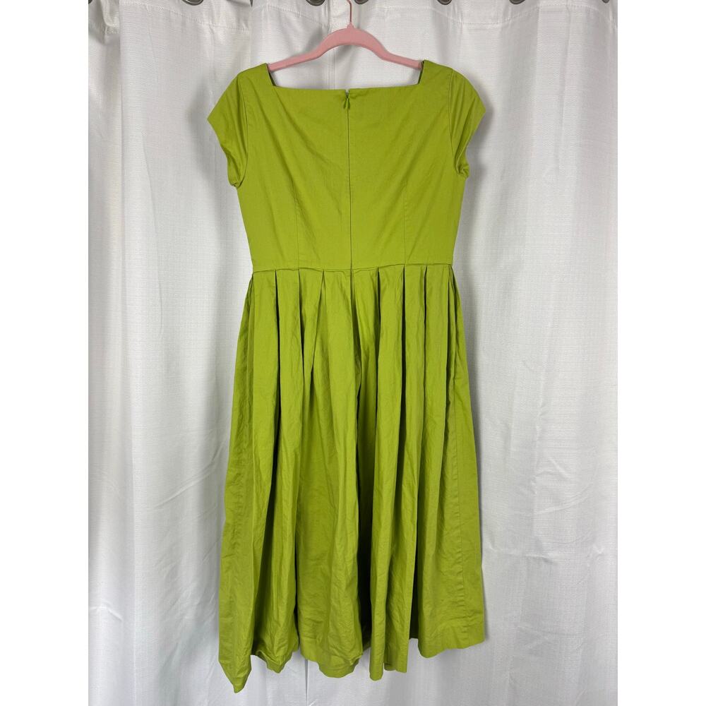 Talbots Petites Green Midi Dress Cottagecore Vintage Fit Flare 6P - Picture 5 of 6
